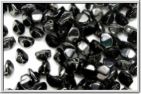 PB-23980-27401, Pinch Beads, 5x3mm, black, op., chrome, half, 65 Stk.