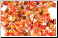 PB-00030-00000, Pinch Beads, 5x3mm, crystal, trans., happy orange, 65 Stk.