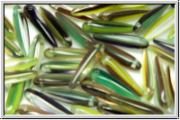 Thorns, 16x4mm, crystal, trans., green/brown, 25 Stk.