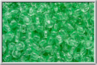 PR-11-00851, PRECIOSA Rocailles, 11/0, crystal, trans., 10 green stripes, 20g