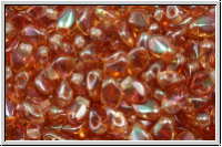 Gekko-Beads, 3x5mm, crystal, trans., half copper luster, 50 Stk.