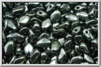 Gekko-Beads, 3x5mm, black, op., full silver chrome, 50 Stk.