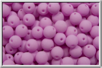 bhm. Glasperle, rund, 4mm, white, alabaster, soft magenta neon, 50 Stk.