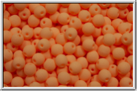 bhm. Glasperle, rund, 3mm, white, alabaster, soft orange neon, 50 Stk.