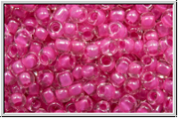 R-11-1078, TOHO Rocailles, 11/0, crystal, trans., neon pink-ld., 10g