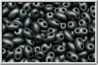 PRECIOSA TWIN Beads, black, op., grey pearl, matte, 10g