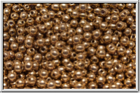 bhm. Glasperle, rund, 3mm, goldbronze, met., 50 Stk.