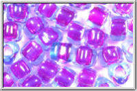 TR-05-1141, MIYUKI Triangles, 05/0, aqua, trans., fuchsia-ld., 10g