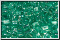 TR-05-1528, MIYUKI Triangles, 05/0, crystal, trans., met. teal-ld., 10g