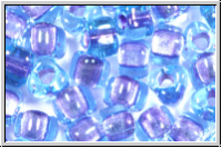 TR-05-1827, MIYUKI Triangles, 05/0, dk. aqua, trans., met. purple-ld., 10g