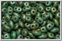 SD-63130-85695, SuperDuo Beads, turquoise, op., violet/brown senegal, matte, 10 g