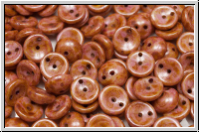 Piggy Beads, 4x8mm, white, op., orange marbled, 25 Stk.