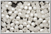 Diabolo-Beads, 5x5mm, white, op., luster, 25 Stk.