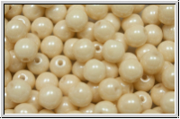 bhm. Glasperle, rund, 6mm, white, op., champagne luster, 25 Stk.