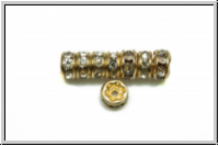 Strassrondell, tschech., 5mm, gold - crystal, trans., 1 Stk.