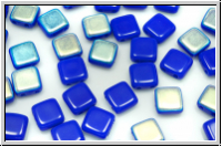 TILE-Beads, 6x6mm, cobalt, op., AB, 25 Stk.