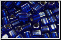 SB-03-0020, MIYUKI Squares, 3mm, cobalt, trans., silver-ld., 10g