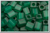 SB-04-0147f, MIYUKI Squares, 4mm, emerald, trans., matte, 15g