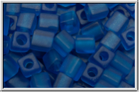 SB-04-0149f, MIYUKI Squares, 4mm, blue, capri, trans., matte, 15g