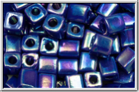 SB-04-0414r, MIYUKI Squares, 4mm, cobalt, op., AB, 15g