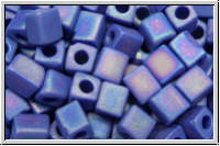 SB-04-0414fr, MIYUKI Squares, 4mm, cobalt, op., matte, AB, 15g