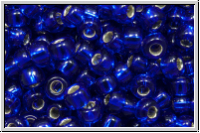 RR-08-0020, MIYUKI Rocailles, 08/0, cobalt, trans., silver-ld., 10g