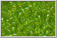 RR-08-0258, MIYUKI Rocailles, 08/0, green, lime, trans., AB, 10g