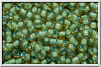 R-11-0952, TOHO Rocailles, 11/0, topaz, lt., trans., seafoam-ld., 10g