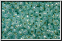 R-11-2116, TOHO Rocailles, 11/0, aqua, lt., opal, silver-ld., 10g