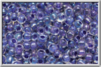 R-11-0181, TOHO Rocailles, 11/0, crystal, trans., tanzanite-ld., AB, 10g