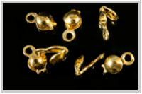Quetschkalotten, 4mm, feste se, vergoldet, 925er Silber, 1 Stk.