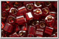 TC-03-0025c, TOHO Cubes, 3mm, ruby, trans., silver-ld., 10g