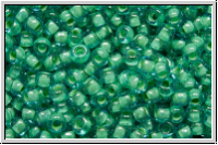 R-11-0954, TOHO Rocailles, 11/0, aqua, trans., lime-ld., 10g