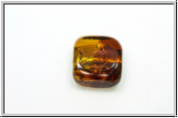 bhm. Lampenperle, Silbereinzug, Quadrat, amber/topaz, 1 Stk.