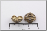 Perlenkappe, Bronze, Balistil, quadrat., ca. 12,5  mm