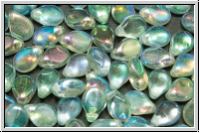 Pip-Beads, 5x7mm, crystal, trans., green AB, 50 Stk.