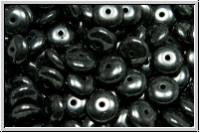 Linsen, 6x2,5mm, Loch mittig, black, op., 50 Stk.