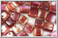 Squarelets, 6x6x2,5mm, seitl. Loch, crystal, trans., red/orange, 50 Stk.