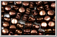 Diabolo-Beads, 5x5mm, chocolate, met., 25 Stk.