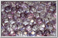 Bhm. Glasschliffperle, feuerpol., 5mm, amethyst, lt., trans., copper luster, 25 Stk.