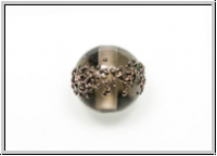 bhm. Lampenperle, Kugel, 10mm, black diamond, bronzefarbene Sprenkel, 1 Stk.