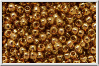 R-11-0421, TOHO Rocailles, 11/0, rose, trans., gold luster, 10g