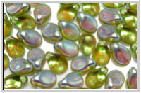 Pip-Beads, 5x7mm, olivine, lt, trans., AB., 50 Stk.