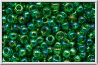 RR-08-0179, MIYUKI Rocailles, 08/0, green, trans., AB, 10g