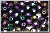 Bhm. Glasschliffperle, feuerpol., 6mm, purple, met., iris., 25 Stk.