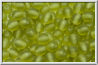 bhm. Glasperle, rund, 6mm, olivine, lt., trans., matte, 25 Stk.