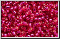 RR-11-1436, MIYUKI Rocailles, 11/0, raspberry (dyed), trans., silver-ld., 10g