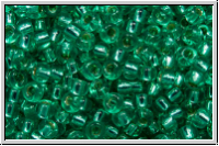 RR-11-1334, MIYUKI Rocailles, 11/0, emerald, lt., trans., silver-ld., 10g