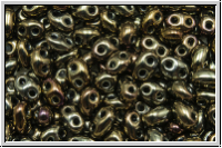 PRECIOSA TWIN Beads, brown, met., iris., 10g