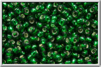 R-11-0036, TOHO Rocailles, 11/0, emerald, trans., silver-ld., 10g